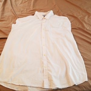 White long-sleeve button-up shirt